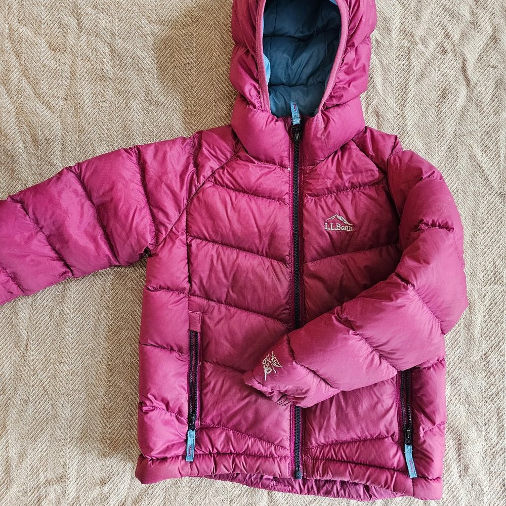 Girls LL Bean UltraLight 650g Down Jacket Size 4
